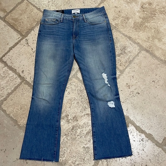 FRAME Denim “Klinefeld Exclusive” DISTRESSED Jeans 👖 Size 28 - Picture 1 of 12
